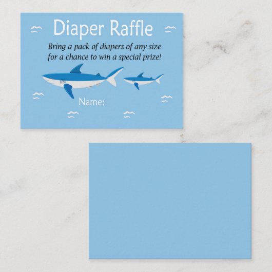 Shark Diaper Raffle Tickets (Voorkant / Achterkant)