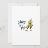 Shark & Dino 5th B'day Invite, T-rex Shark Party Kaart (Achterkant)