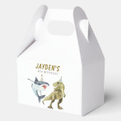 Shark & Dino Birthday Party Bedankdoosjes (Achterkant)