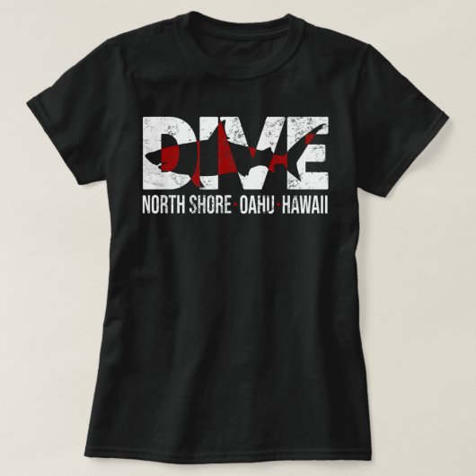 SHARK DIVE Hawaii North Shore SCUBA DIVING T-shirt (Design voorkant)