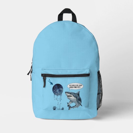 Shark Diver Funny School Backpack  Bedrukte Rugzak (Voorkant)