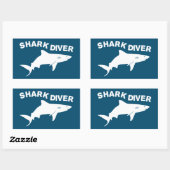 Shark Diver Rechthoekige Sticker (Vel)