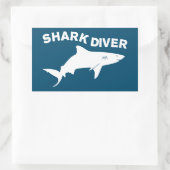 Shark Diver Rechthoekige Sticker (Tas)