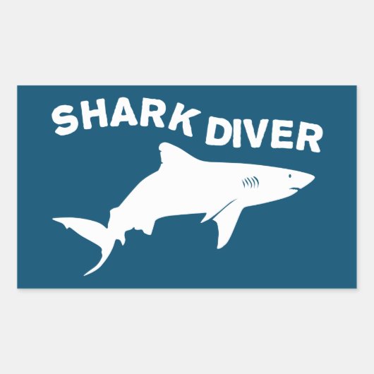 Shark Diver Rechthoekige Sticker (Voorkant)