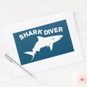 Shark Diver Rechthoekige Sticker (Envelop)