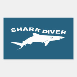 Shark Diver Rechthoekige Sticker