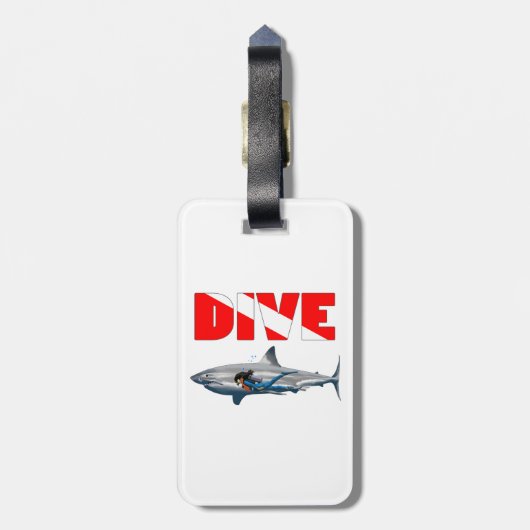 Shark Diving Bagagelabel (Achterkant verticaal)