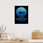 Shark Diving Extreme Scuba Diver Poster (Keuken)