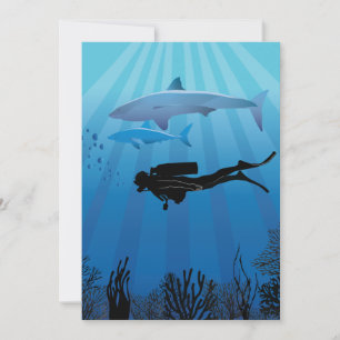 Shark Diving Scuba Diver