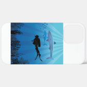 Shark Diving Scuba Diver Case-Mate iPhone Case (Achterkant / Rechts)