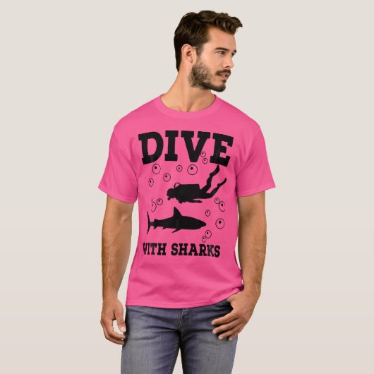Shark Diving T-shirt (Voorkant volledig)