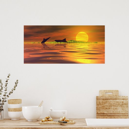 Shark Dolphin The Game of Life Poster (Keuken)
