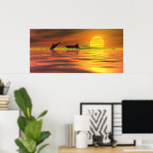 Shark Dolphin The Game of Life Poster (Thuiskantoor)