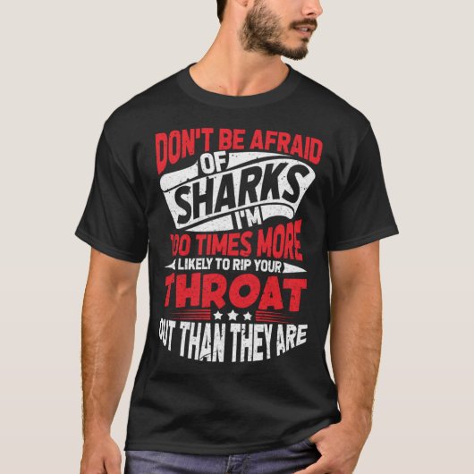 Shark Don't Afraid Diving Ocean Freediving Zee T-shirt (Voorkant)