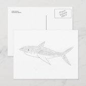 Shark Drawing Briefkaart (Voorkant / Achterkant)