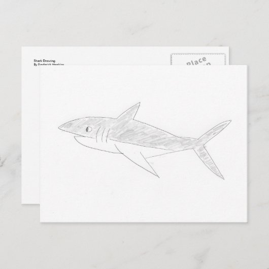 Shark Drawing Briefkaart (Voorkant / Achterkant)