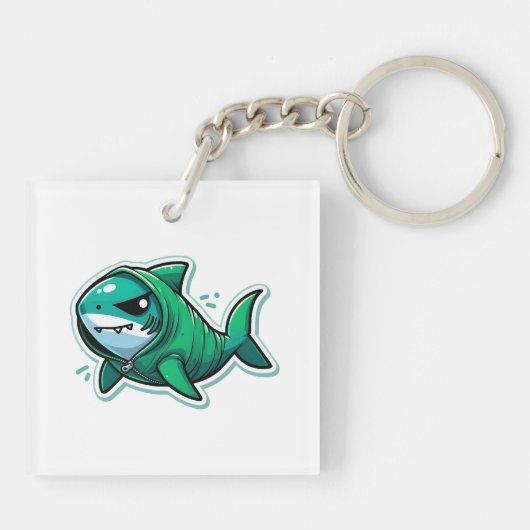 Shark Drawing: Deep Water KeyChain #1 (Achterkant)