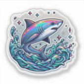 Shark Drawing: Deep Water Sticker #10 (Voorkant)