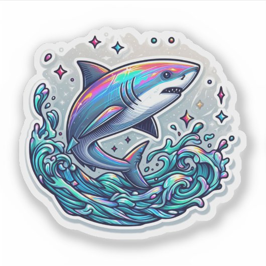 Shark Drawing: Deep Water Sticker #10 (Voorkant)