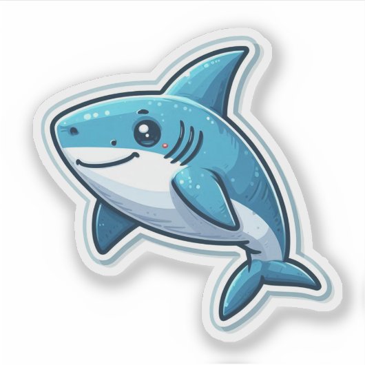 Shark Drawing: Deep Water Sticker #11 (Voorkant)