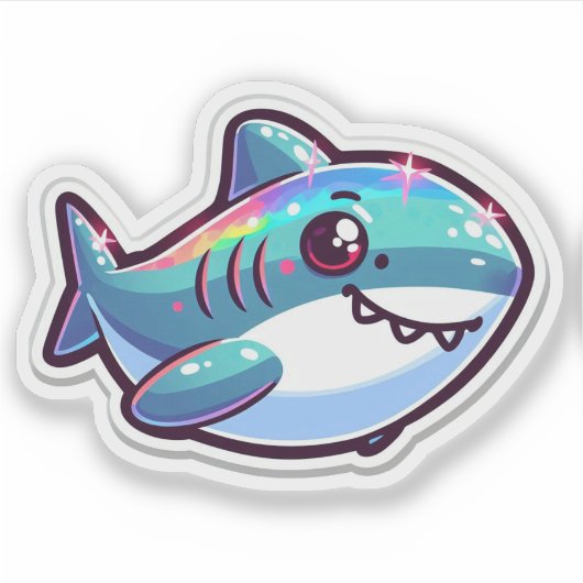 Shark Drawing: Deep Water Sticker #12 (Voorkant)