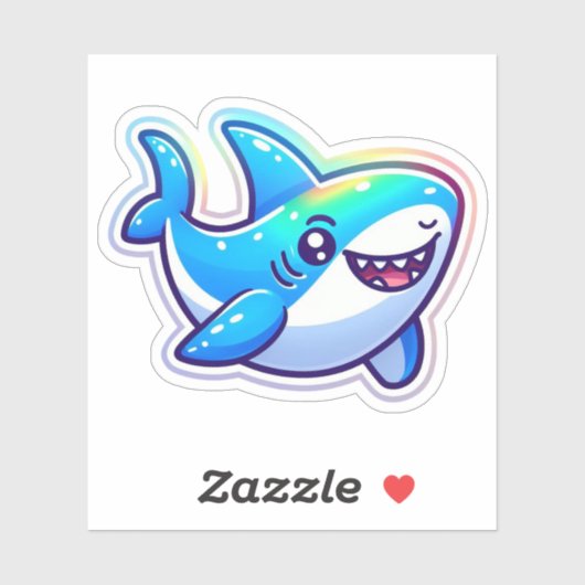 Shark Drawing: Deep Water Sticker #4 (Vel)