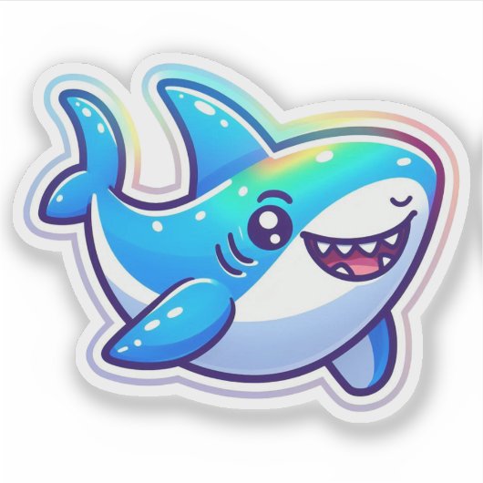 Shark Drawing: Deep Water Sticker #4 (Voorkant)
