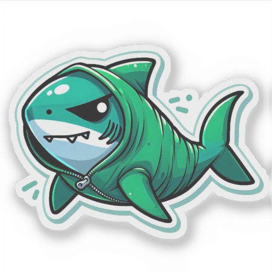 Shark Drawing: Deep Water Sticker #5 (Voorkant)