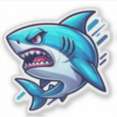 Shark Drawing: Deep Water Sticker #6 (Voorkant)
