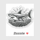 Shark Drawing: Deep Water Sticker #7 (Vel)