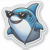 Shark Drawing: Deep Water Sticker #8 (Voorkant)