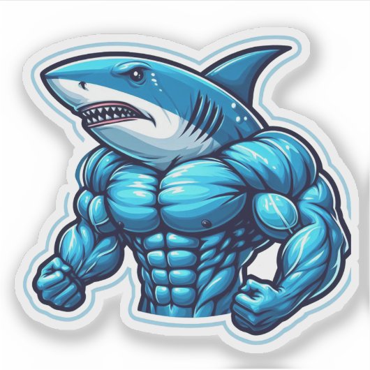 Shark Drawing: Deep Water Sticker #9 (Voorkant)