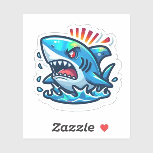Shark Drawing: Deep Water Stickers #15 (Vel)