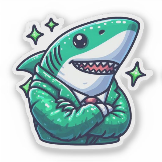 Shark Drawing: Deep Water Stickers #16 (Voorkant)