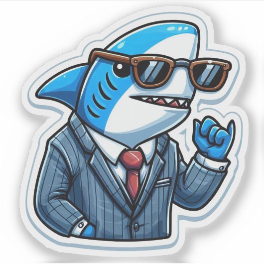 Shark Drawing: Deep Water Stickers #17 (Voorkant)