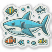 Shark Drawing: Deep Water Stickers #18 (Voorkant)