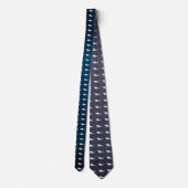 Shark Drawing of White & Gray Ocean Tiled Necktie Stropdas (Achterkant)