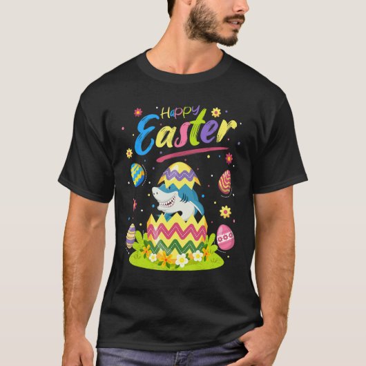 Shark Easter Egg Great White Shark Happy Easter T-shirt (Voorkant)