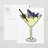 Shark Eating Martini Olive Briefkaart (Voorkant / Achterkant)