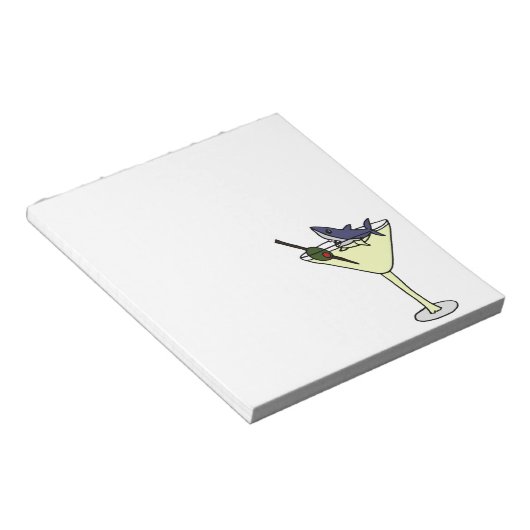 Shark Eating Martini Olive Notitieblok (Schuin)