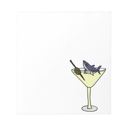 Shark Eating Martini Olive Notitieblok (Voorkant)