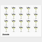 Shark Eating Martini Olive Vierkante Sticker (Vel)