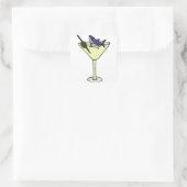 Shark Eating Martini Olive Vierkante Sticker (Tas)