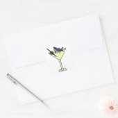 Shark Eating Martini Olive Vierkante Sticker (Envelop)
