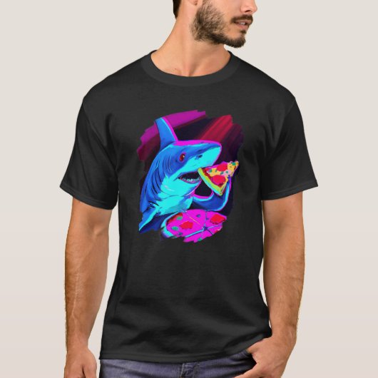 Shark Eating Pizza Cool Pizza Sharks T-shirt (Voorkant)