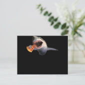 Shark Eating Pizza Shark Lovers Funny Gifts Feestdagenkaart (Staand voorkant)