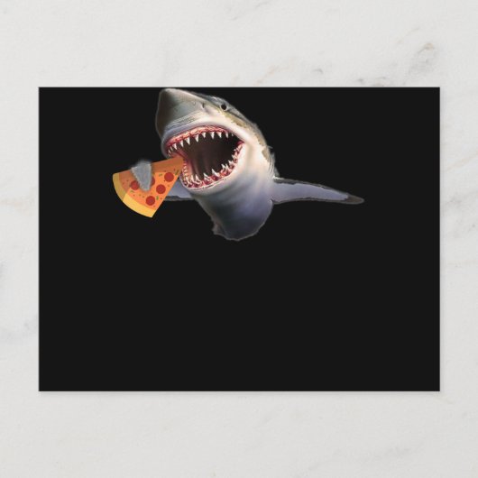 Shark Eating Pizza Shark Lovers Funny Gifts Feestdagenkaart (Voorkant)