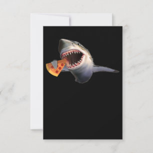 Shark Eating Pizza Shark Lovers Funny Gifts RSVP Kaartje