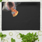 Shark Eating Pizza Shark Lovers Funny Gifts Theedoek (Gevouwen)
