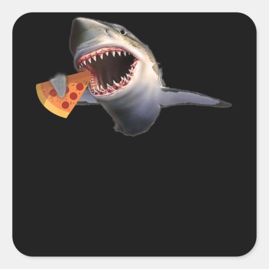 Shark Eating Pizza Shark Lovers Funny Gifts Vierkante Sticker (Voorkant)